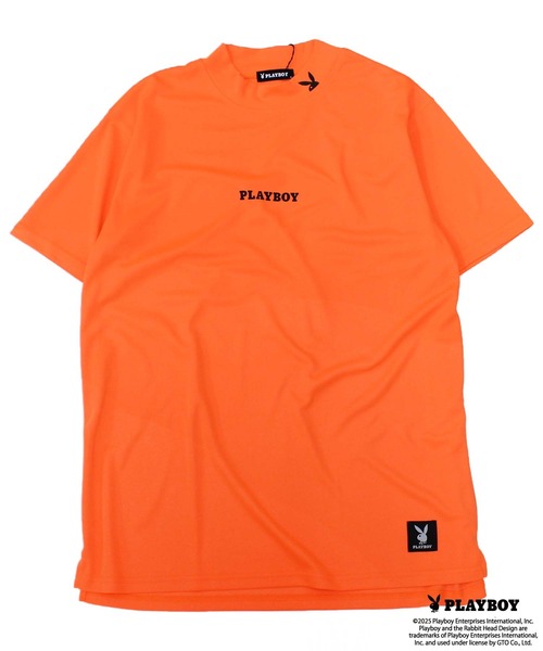 PLAYBOY（プレイボーイ）の「【GOLF】ゴルフウェア　PLAYBOY　接触冷感モックネックT（Tシャツ/カットソー・メンズ・ブラック/イエロー/オレンジ・M/L/XL）」の3枚目の写真