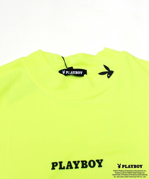 PLAYBOY（プレイボーイ）の「【GOLF】ゴルフウェア　PLAYBOY　接触冷感モックネックT（Tシャツ/カットソー・メンズ・ブラック/イエロー/オレンジ・M/L/XL）」の4枚目の写真