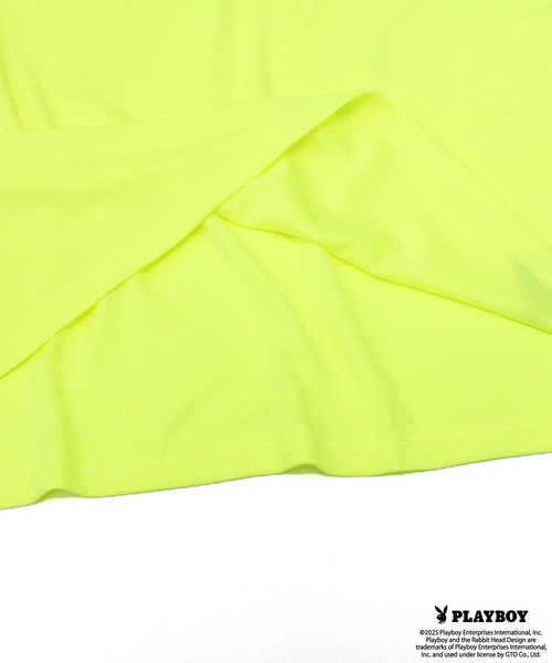 PLAYBOY（プレイボーイ）の「【GOLF】ゴルフウェア　PLAYBOY　接触冷感モックネックT（Tシャツ/カットソー・メンズ・ブラック/イエロー/オレンジ・M/L/XL）」の6枚目の写真