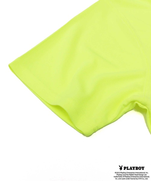 PLAYBOY（プレイボーイ）の「【GOLF】ゴルフウェア　PLAYBOY　接触冷感モックネックT（Tシャツ/カットソー・メンズ・ブラック/イエロー/オレンジ・M/L/XL）」の7枚目の写真