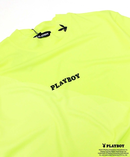 PLAYBOY（プレイボーイ）の「【GOLF】ゴルフウェア　PLAYBOY　接触冷感モックネックT（Tシャツ/カットソー・メンズ・ブラック/イエロー/オレンジ・M/L/XL）」の10枚目の写真