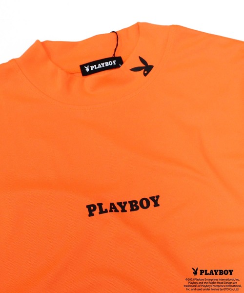 PLAYBOY（プレイボーイ）の「【GOLF】ゴルフウェア　PLAYBOY　接触冷感モックネックT（Tシャツ/カットソー・メンズ・ブラック/イエロー/オレンジ・M/L/XL）」の11枚目の写真
