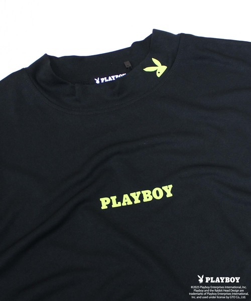 PLAYBOY（プレイボーイ）の「【GOLF】ゴルフウェア　PLAYBOY　接触冷感モックネックT（Tシャツ/カットソー・メンズ・ブラック/イエロー/オレンジ・M/L/XL）」の9枚目の写真