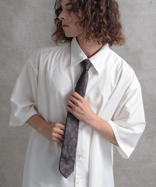 HARE（ハレ）の「JAPANジャガードナローネクタイ(HARE)（ネクタイ・メンズ・レッド/ベージュ/ネイビー/ブラック・FREE）」の15枚目の写真