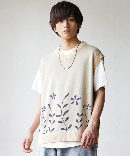 MinoriTY】さらさら夏素材にょきにょきサマーニットベスト