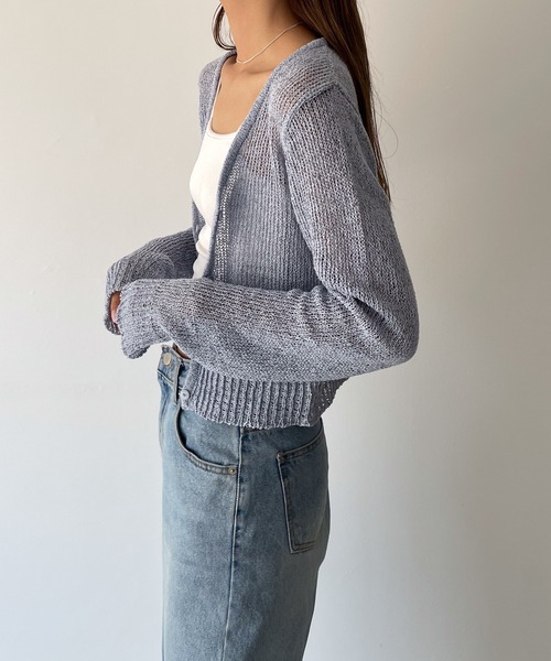 CANAL JEAN(キャナルジーン)の「smileyranna Vネックニットカーディガン(カーディガン/ボレロ・レディース・ブルー/ベージュ/ブラック・ONE SIZE)」の13枚目の写真