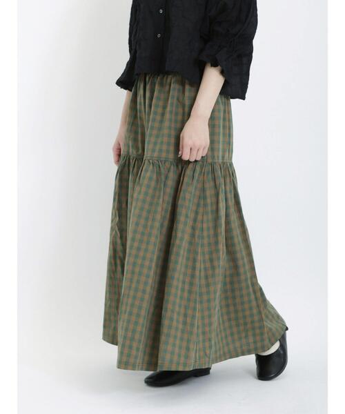 Samansa Mos2(サマンサ モスモス)の「配色ステッチティアードスカート(スカート・レディース・キナリ/オレンジ/グリーン/ブラック・F)」の15枚目の写真