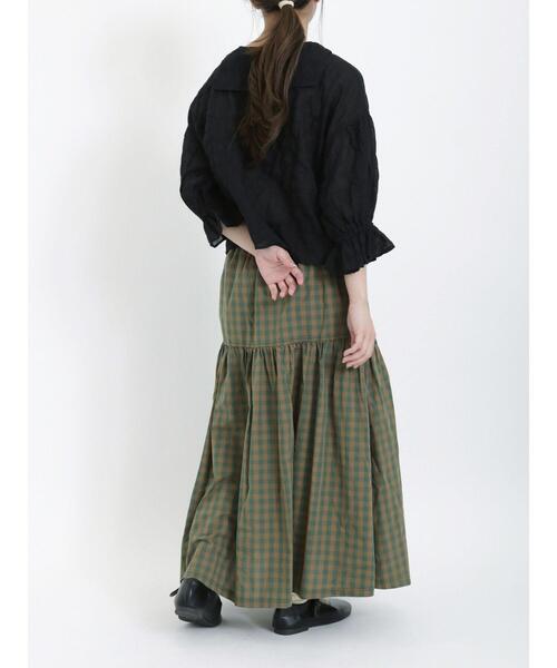 Samansa Mos2(サマンサ モスモス)の「配色ステッチティアードスカート(スカート・レディース・キナリ/オレンジ/グリーン/ブラック・F)」の16枚目の写真