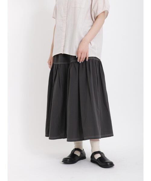 Samansa Mos2(サマンサ モスモス)の「配色ステッチティアードスカート(スカート・レディース・キナリ/オレンジ/グリーン/ブラック・F)」の18枚目の写真