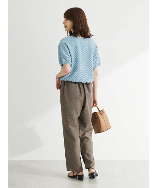 Green　Parks（グリーンパークス）の「麻調ストレートパンツ（その他パンツ・レディース・ブラック/ブルー/グレー/ブラウン・FREE）」の7枚目の写真