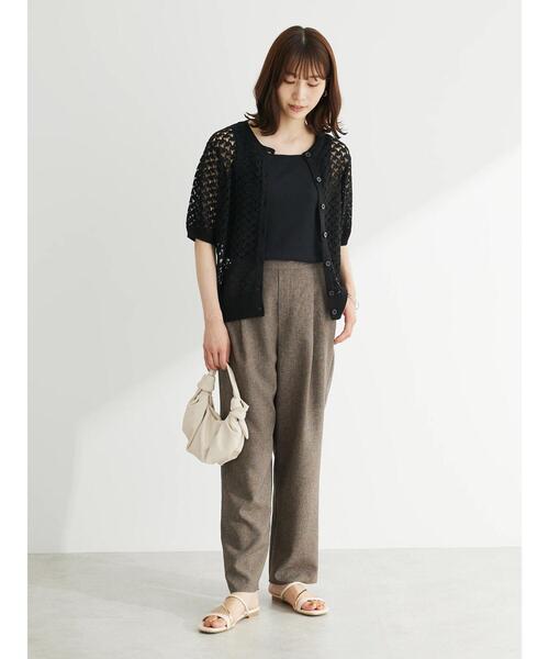 Green　Parks（グリーンパークス）の「麻調ストレートパンツ（その他パンツ・レディース・ブラック/ブルー/グレー/ブラウン・FREE）」の8枚目の写真