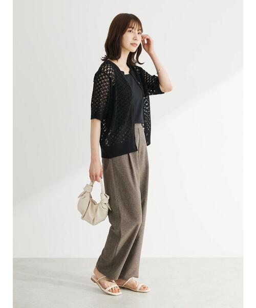 Green　Parks（グリーンパークス）の「麻調ストレートパンツ（その他パンツ・レディース・ブラック/ブルー/グレー/ブラウン・FREE）」の9枚目の写真