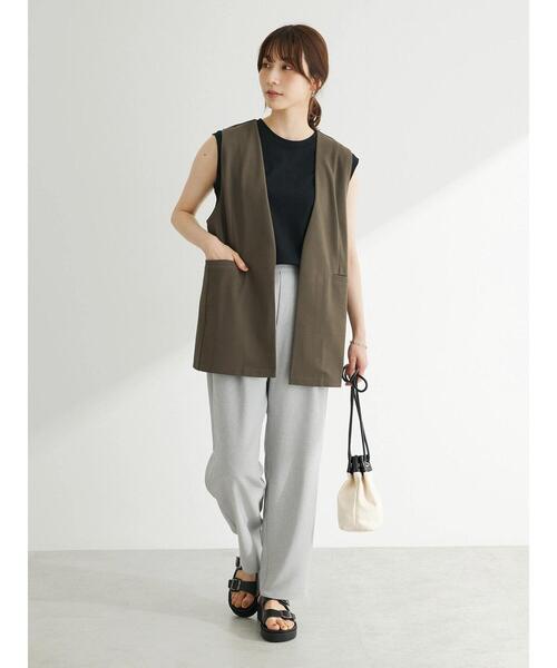 Green　Parks（グリーンパークス）の「麻調ストレートパンツ（その他パンツ・レディース・ブラック/ブルー/グレー/ブラウン・FREE）」の18枚目の写真