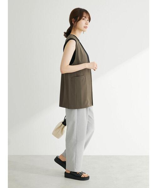 Green　Parks（グリーンパークス）の「麻調ストレートパンツ（その他パンツ・レディース・ブラック/ブルー/グレー/ブラウン・FREE）」の19枚目の写真