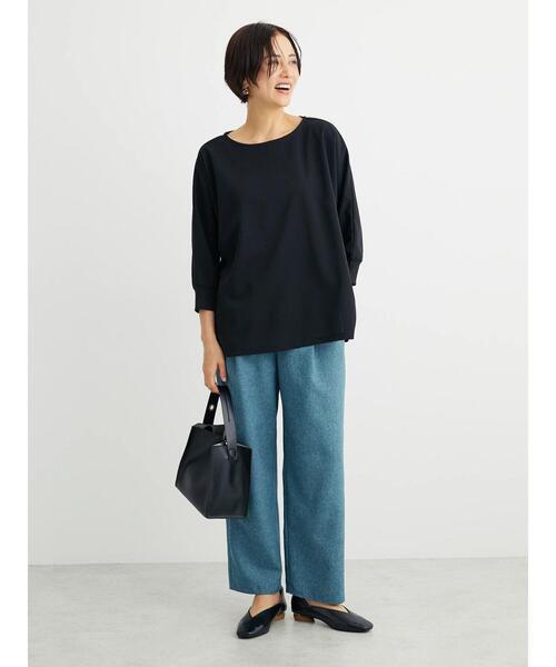 Green　Parks（グリーンパークス）の「麻調ストレートパンツ（その他パンツ・レディース・ブラック/ブルー/グレー/ブラウン・FREE）」の22枚目の写真