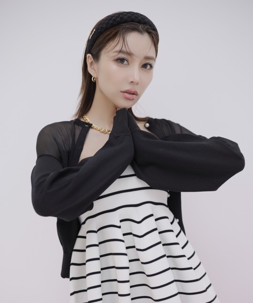 EIMY ISTOIRE(エイミーイストワール)の「eimyロゴツイードカチューシャ(カチューシャ・レディース・ピンク/ネイビー/ブラック/サックスブルー/ホワイト・FREE)」の7枚目の写真