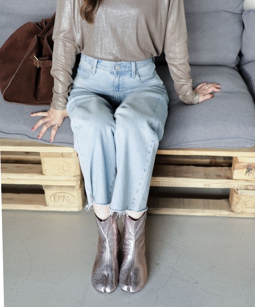 SESTO（セスト）の「サークルヒール足袋ショートブーツ（ブーツ・レディース・シルバー/ブラック・S/3L/M/LL/L）」の18枚目の写真