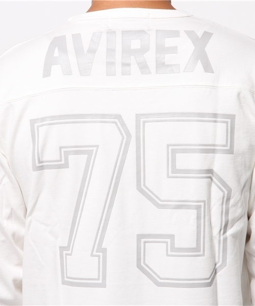 AVIREX(アヴィレックス)の「avirex/アヴィレックス/メンズ/ L/S FOOTBALL T-SHIRT/ 長袖 フットボール Tシャツ(Tシャツ/カットソー・メンズ・ブラック/ホワイト・LARGE/MEDIUM/X-LARGE/XX-LARGE)」の10枚目の写真