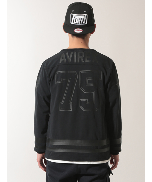 AVIREX(アヴィレックス)の「avirex/アヴィレックス/メンズ/ L/S FOOTBALL T-SHIRT/ 長袖 フットボール Tシャツ(Tシャツ/カットソー・メンズ・ブラック/ホワイト・LARGE/MEDIUM/X-LARGE/XX-LARGE)」の5枚目の写真