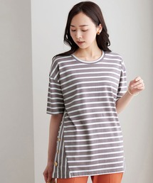 BELLUNA | サイドボタンボーダー切替プルオーバー(Tシャツ/カットソー)