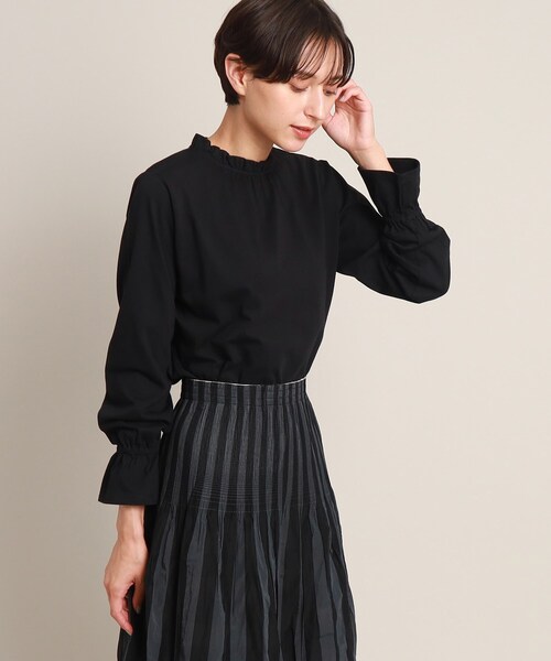 Dessin(デッサン)の「【洗える】フリルネック&キャンディースリーブカットソー<XS~L>(Tシャツ/カットソー・レディース・ライトグレー/ホワイト系/ブラック・00/01/03/02)」の19枚目の写真