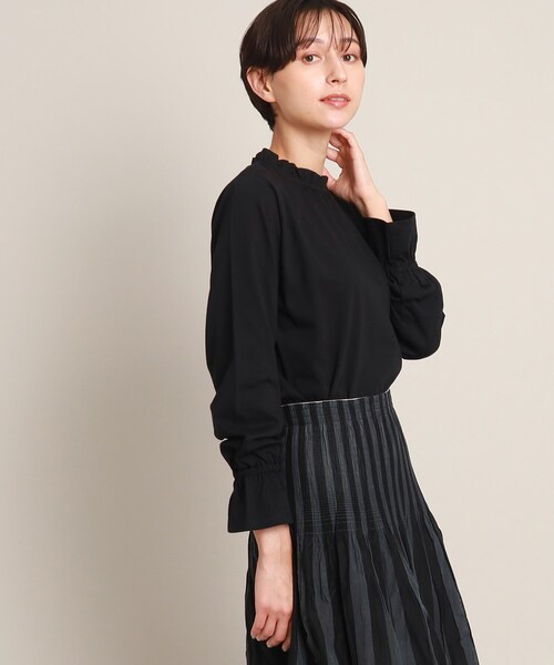 Dessin(デッサン)の「【洗える】フリルネック&キャンディースリーブカットソー<XS~L>(Tシャツ/カットソー・レディース・ライトグレー/ホワイト系/ブラック・00/01/03/02)」の20枚目の写真