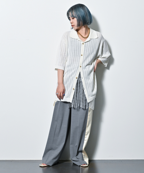 ブラウス シャツ ROLLA'S/ローラス BOWLER KNIT SHIRT ニットシャツ レディース ROLLA'S ブラウス シャツ ROLLA'S/ローラス BOWLER KNIT SHIRT