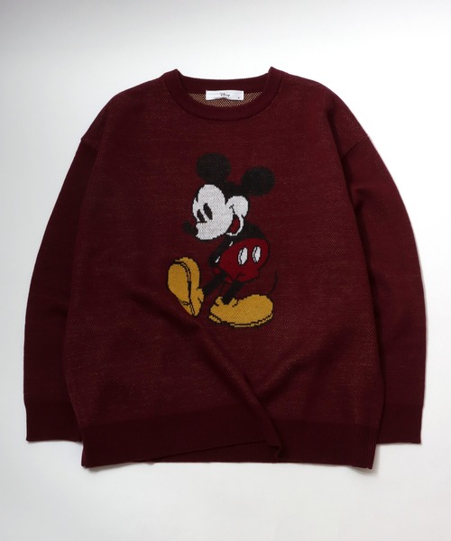 Disney（ディズニー）の「Disney（ディズニー）キャラクタージャガード編みニットセーター/ミッキーマウス・くまのプーさん（ニット/セーター・レディース・スミクロ/カーキオリーブ/ワインレッド/ベージュ・L/M）」の20枚目の写真