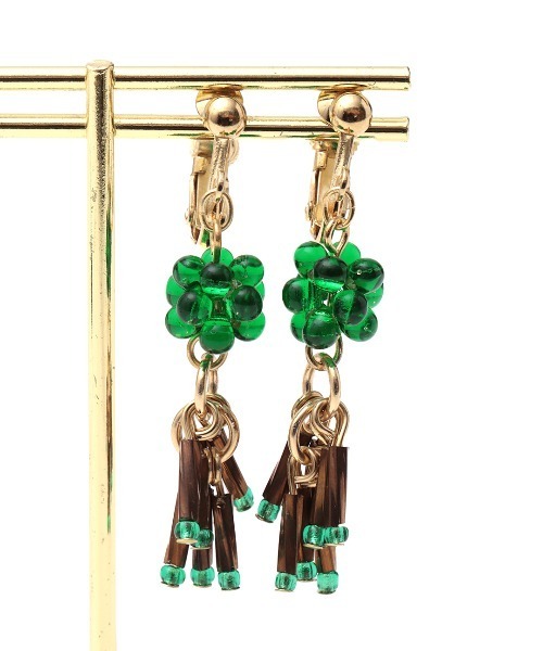 チチカカ（チチカカ）の「ビーズボールイヤリング（イヤリング・レディース・グリーン/ブラック・FREE）」の5枚目の写真