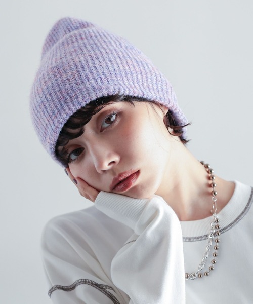 PAGEBOY(ページボーイ)の「ニットビーニー(ニットキャップ/ビーニー・レディース・パープル/ブラック/チャコールグレー・FREE)」の12枚目の写真