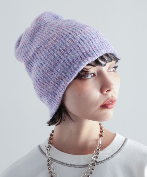 PAGEBOY(ページボーイ)の「ニットビーニー(ニットキャップ/ビーニー・レディース・パープル/ブラック/チャコールグレー・FREE)」の13枚目の写真