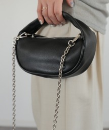 Reurie' | half moon one handle bag / ハーフムーンワンハンドルバッグ ブラック 黒 ハーフムーンバッグ チェーンバッグ コンパクト ハンドバッグ ショルダーバッグ(ハンドバッグ)