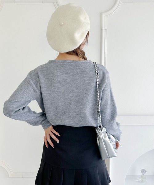 Loueme（ルエム）の「ワンポイントくま刺繍カーディガン（カーディガン/ボレロ・レディース・ピンク/アイボリー/グレー/ブラック/ライトブルー・FREE）」の18枚目の写真