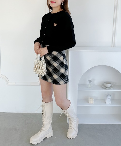 Loueme（ルエム）の「ワンポイントくま刺繍カーディガン（カーディガン/ボレロ・レディース・ピンク/アイボリー/グレー/ブラック/ライトブルー・FREE）」の13枚目の写真