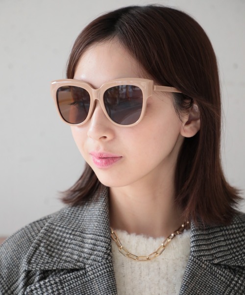 SETUP7（セットアップセブン）の「【SETUP7】ウェリントンレトロサングラス UVカット KNF039（サングラス・レディース・ブラック系その他2/ブラック/ベージュ/グリーン・FREE）」の11枚目の写真