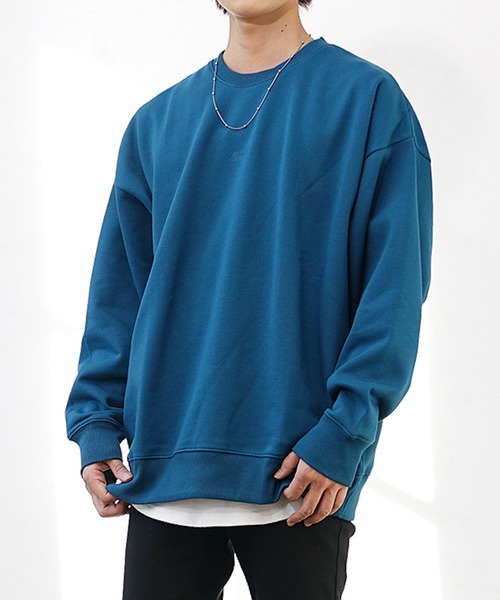 MinoriTY】裏起毛フラワー刺繍ビッグトレーナー スウェット