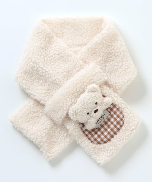 apres les cours(アプレレクール)の「tiny bearマフラー(マフラー・キッズ・アイボリー/ブラウン・95/120)」の9枚目の写真