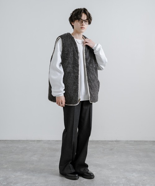 Yoshi　希少 2WAY ボアフリース/キルティング リバーシブルベスト 2WAY ボアフリース/キルティング リバーシブルベスト（ベスト）｜Rocky