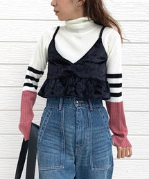 ベロアペプラムビスチェ