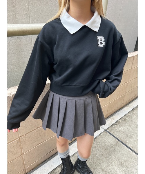 PHILLY(フィリー)の「【PHILLY】イニシャル襟付スウェット(スウェット・レディース・グリーン/ブラック/ベージュ/ネイビー・FREE)」の12枚目の写真