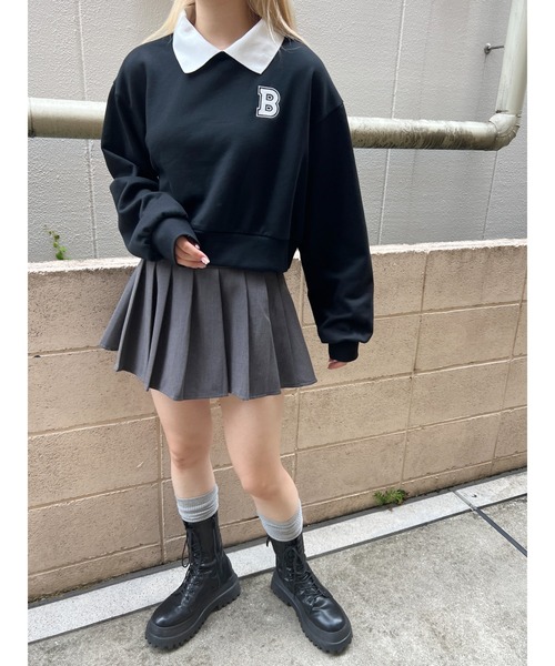 PHILLY(フィリー)の「【PHILLY】イニシャル襟付スウェット(スウェット・レディース・グリーン/ブラック/ベージュ/ネイビー・FREE)」の14枚目の写真