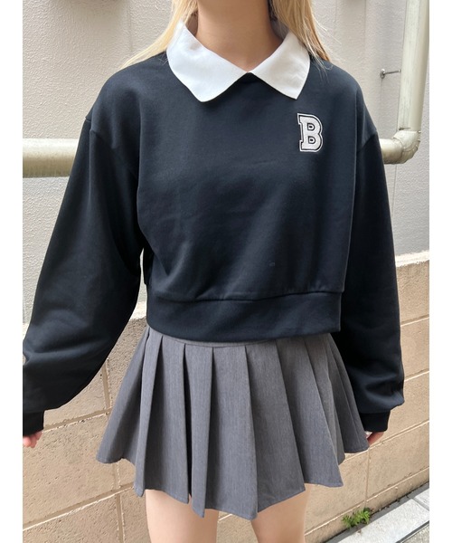 PHILLY(フィリー)の「【PHILLY】イニシャル襟付スウェット(スウェット・レディース・グリーン/ブラック/ベージュ/ネイビー・FREE)」の15枚目の写真