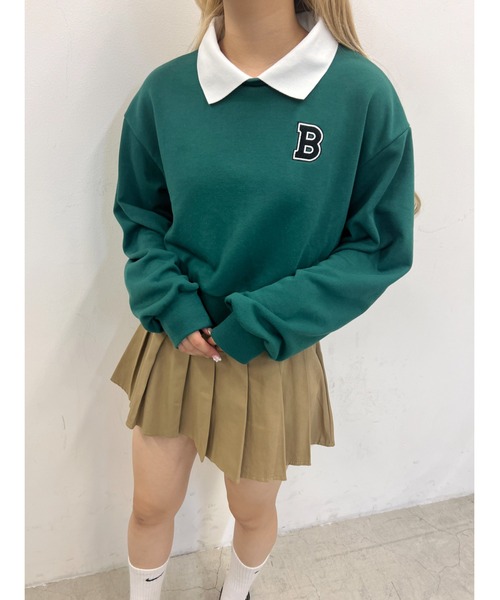 PHILLY(フィリー)の「【PHILLY】イニシャル襟付スウェット(スウェット・レディース・グリーン/ブラック/ベージュ/ネイビー・FREE)」の22枚目の写真