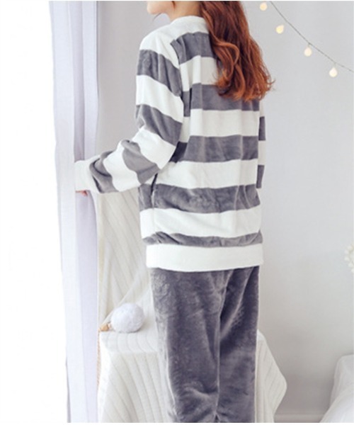 おしゃれスタ（オシャレスタ）の「モコモコキュートルームウエアセット（ルームウェア/パジャマ・レディース・グレー/ブラウン・L/M/XL/XXL）」の3枚目の写真