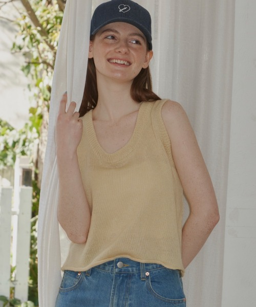 idem（イデム）の「bag ribbon knit vest/バックリボンニットベスト（ベスト・レディース・ネイビー/グレー/ナチュラル・FREE）」の10枚目の写真