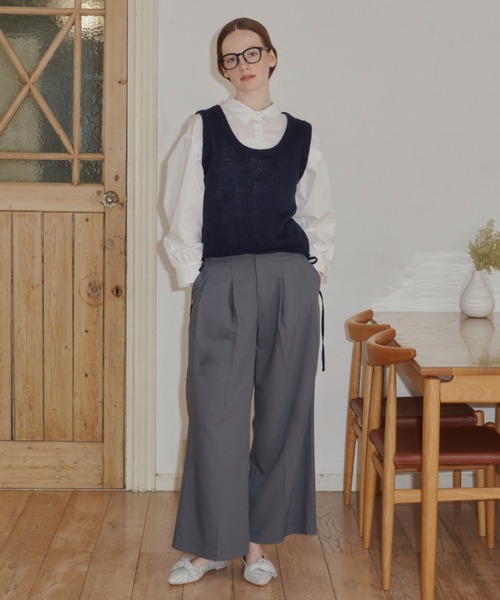 idem（イデム）の「bag ribbon knit vest/バックリボンニットベスト（ベスト・レディース・ネイビー/グレー/ナチュラル・FREE）」の6枚目の写真