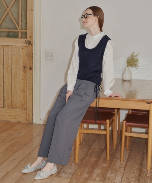 idem（イデム）の「bag ribbon knit vest/バックリボンニットベスト（ベスト・レディース・ネイビー/グレー/ナチュラル・FREE）」の7枚目の写真