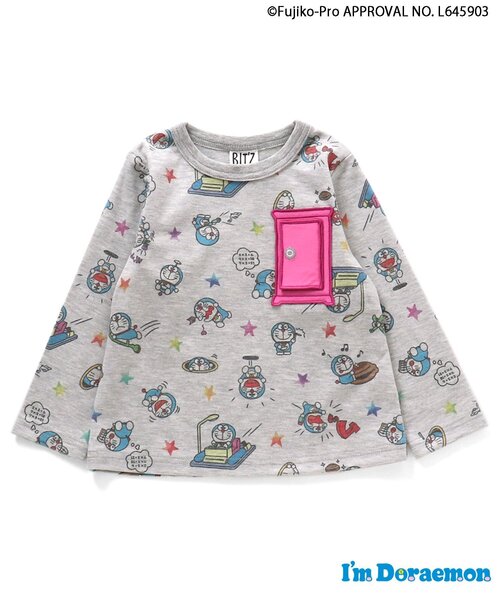 BIT'Z(ビッツ)の「I'm Doraemon 総柄長袖Tシャツ(Tシャツ/カットソー・キッズ・キナリ/グレー・80/90/95/100/110/120)」の5枚目の写真