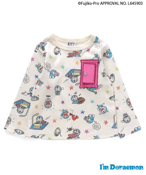 BIT'Z(ビッツ)の「I'm Doraemon 総柄長袖Tシャツ(Tシャツ/カットソー・キッズ・キナリ/グレー・80/90/95/100/110/120)」の6枚目の写真