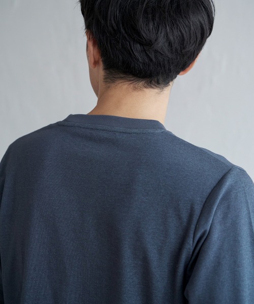 ikka（イッカ）の「ライトダンボールダブルフェイスロンT（Tシャツ/カットソー・メンズ・ミント/ホワイト/ネイビー/ベージュ・L/M/S/XL）」の14枚目の写真